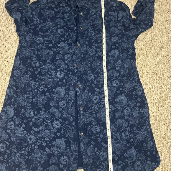 Pure Jill Navy Floral Blouse size S - Picture 7 of 10